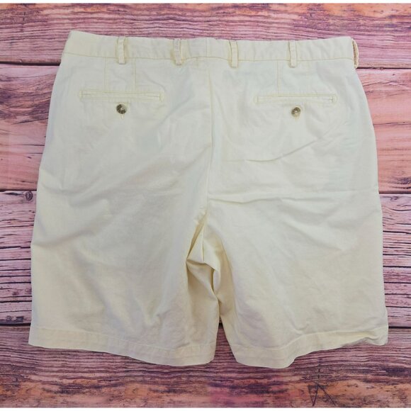 Peter Millar Mens Yellow Cotton Chino Shorts 38 Classic Fit - Picture 2 of 5